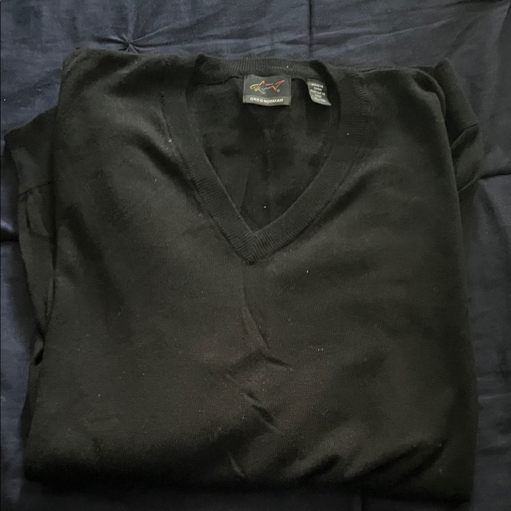 Greg Norman Collection Black V-Neck Sweater